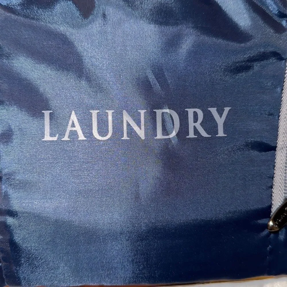 MIAMICA Black White “Laundry” Foldable Travel Laundry Zip Bag